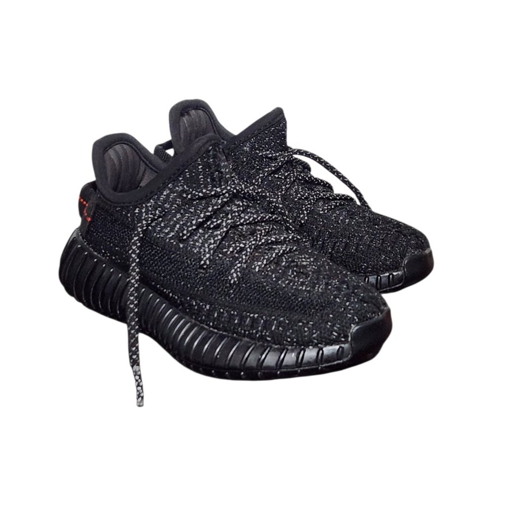 Adidas Yeezy Boost 350 V2 Black Reflective FU9007 Primeknit Sneakers Size 10K